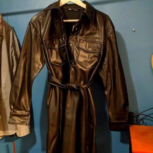 ZARA leather effect dress with a belt